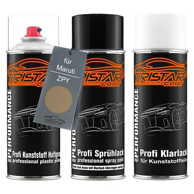 Autolack Spraydosen Set für Kunststoff für Maruti ZPY Ecru Beige Metallic