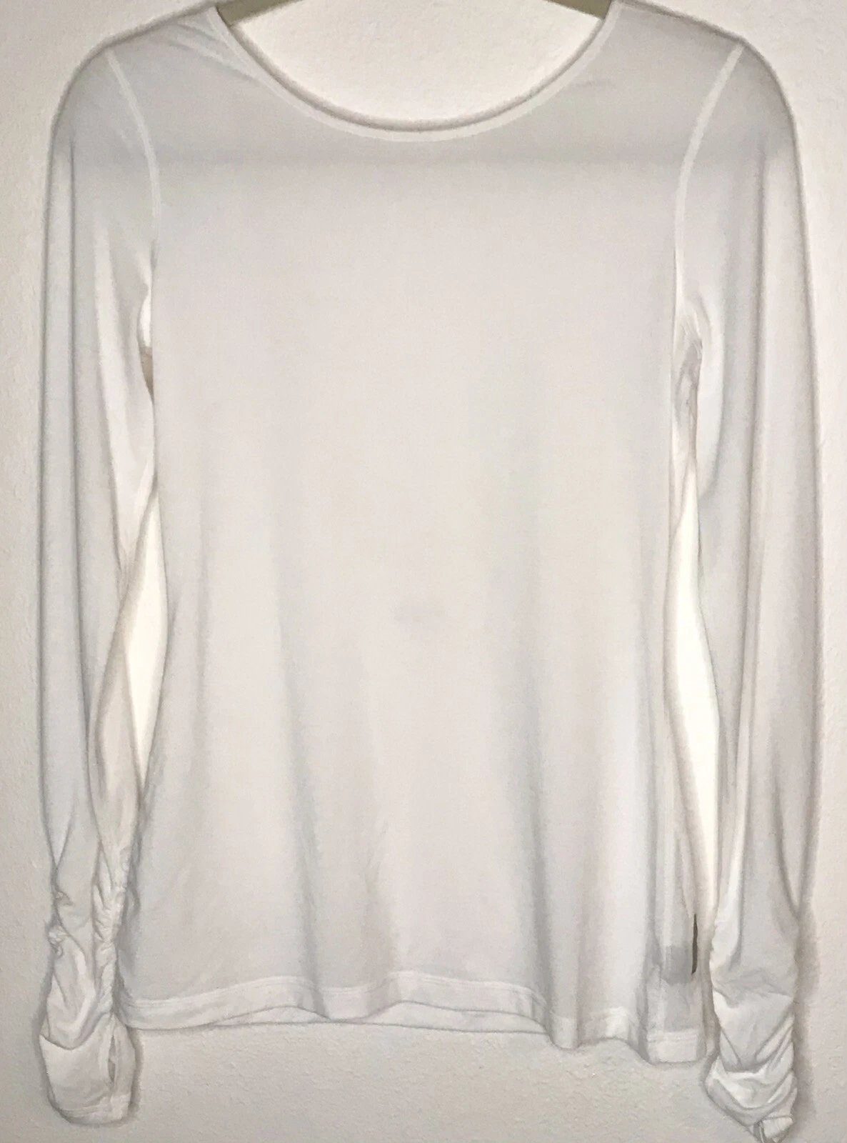 ZELLA Woman’s 'Breezy' Active Top Sz M Long Sleeve Open Ballet Back Thumb Holes