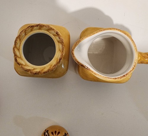 Artimino Tuscan Countryside Sienna Yellow Sugar Bowl & Creamer - No Metal Stand - 第 5/5 張圖片