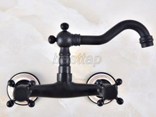 Black Oil Rubbed Brass Wall Mount Bar Kitchen Bathroom Swivel Faucet Tap snf871