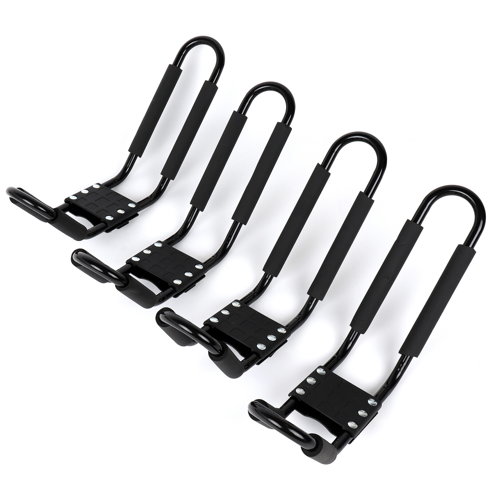 2 Pairs Universal Kayak Rack J-Bar Canoe Boat Surf Roof Rack Cross Bar Carrier