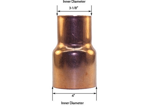 Libra Supply 4'' x 3'' inch Copper Coupling Bushing Fitting Reducer, FTG x C