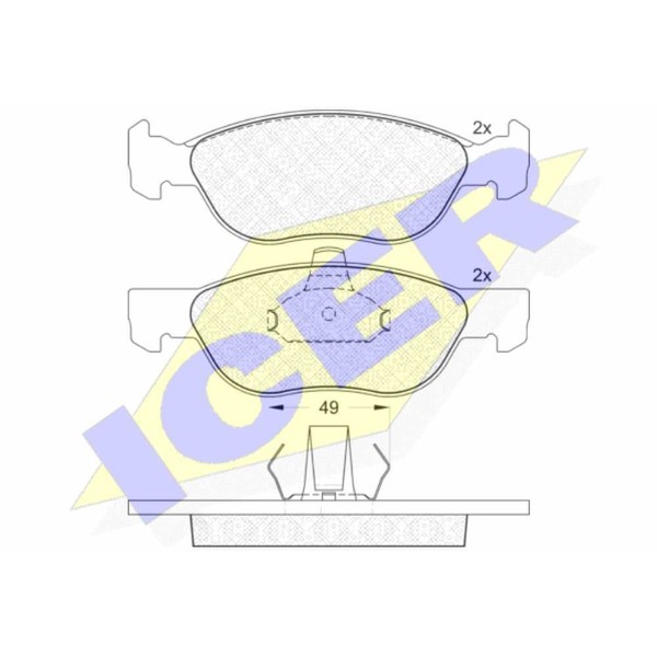 Icer BremsbeläGe Bremsbelegsatz Vorne System Ate - Teves FüR Fiat Punto-image