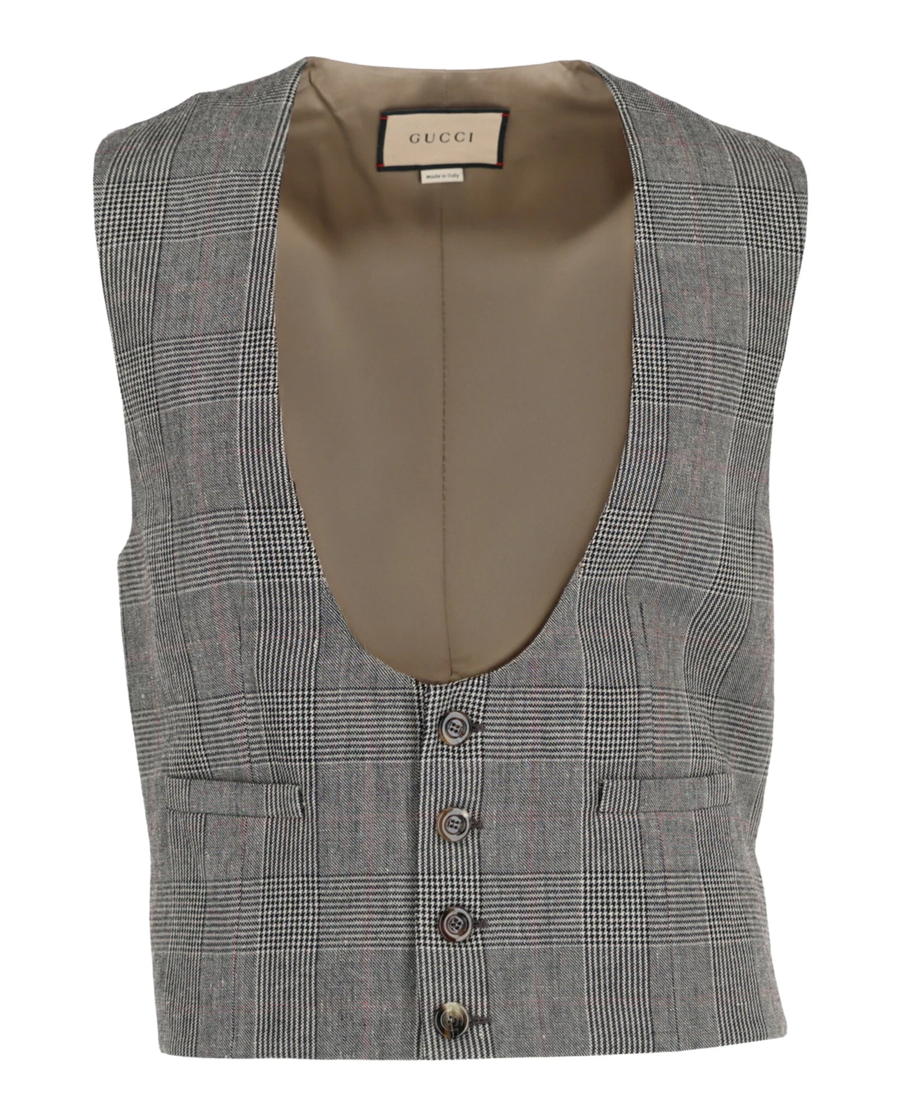 Gilet à carreaux homme Gucci en laine mélangée