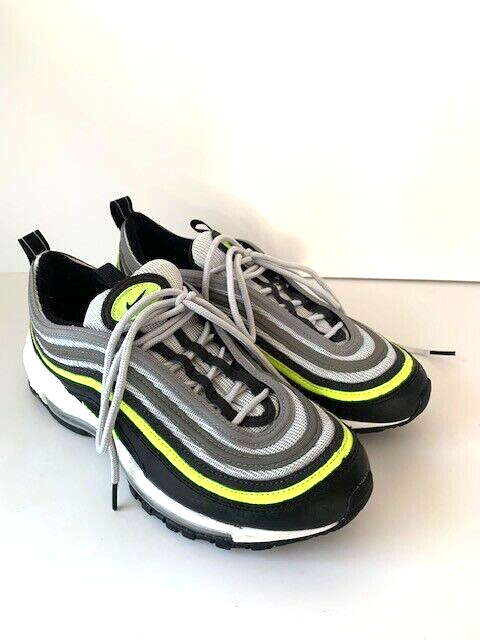 Nike Air Max 97 Youth Size 5 Platinum Black Volt Pre-Owned Sneakers