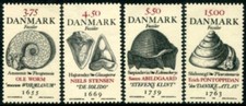 Denmark 1998 Fossils, Ammonite, Shark's Teeth, Sea Urchin, etc. UNM / MNH