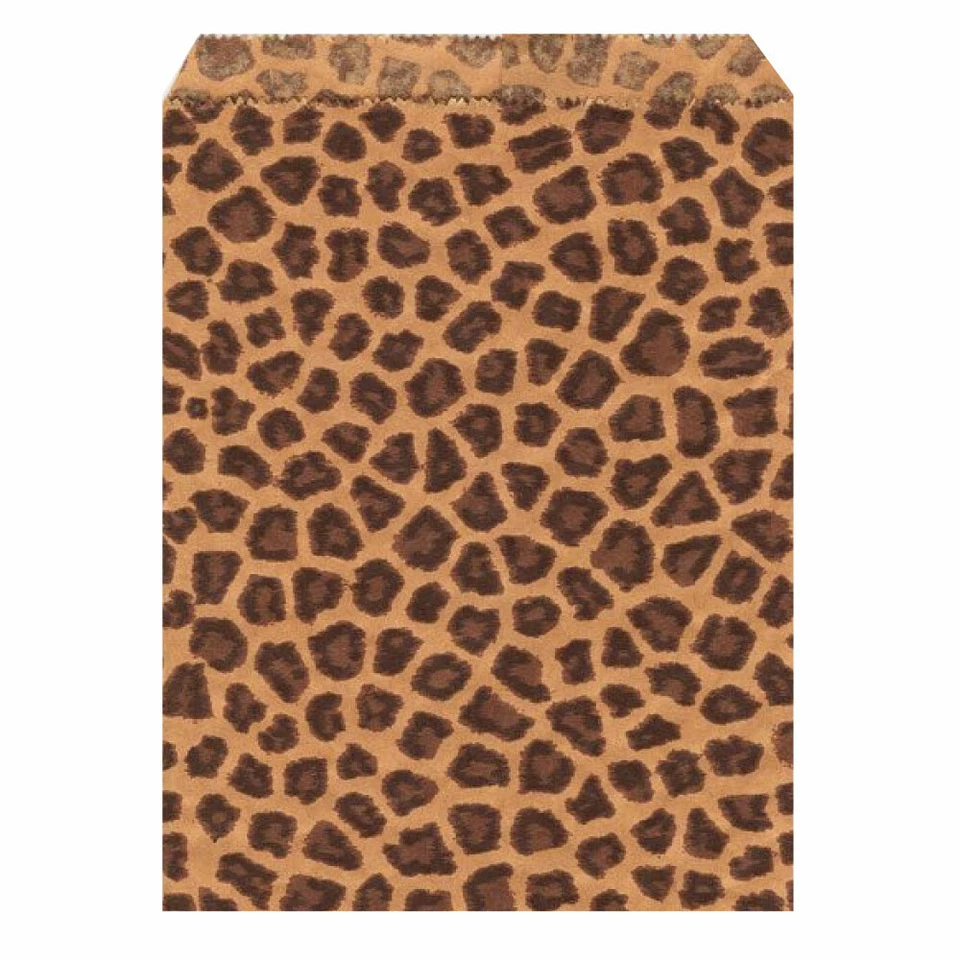 Bolsas de papel Kraft con estampado de leopardo bolsas planas de regalo para joyas bolsas de 100 ~ 200 ~ 500 piezas Foto 2 de 2