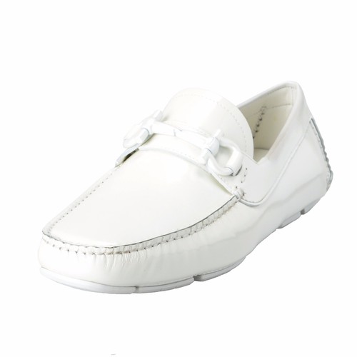 Salvatore Ferragamo Parigi NG Men's White Loafers Moccasins Casual Shoes - Picture 1 of 9