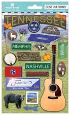 Crafts Stickers Dimensional Tennessee Nashville Smoky Mountains Bear Guitar
