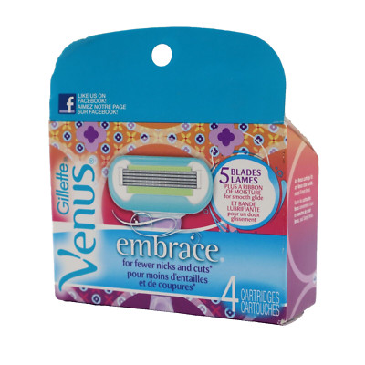  NEW Gillette Venus Embrace Razor Blade Refills, 4 Cartridges SHIPS TODAY 