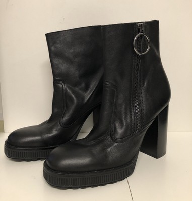 zara leather platform ankle boots