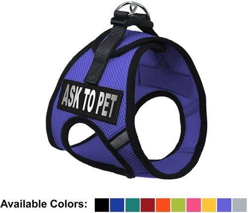 Soft Mesh Dog Harness No Pull Step In Vest Small Medium Large w Ask To Pet Patch - Picture 12 of 18