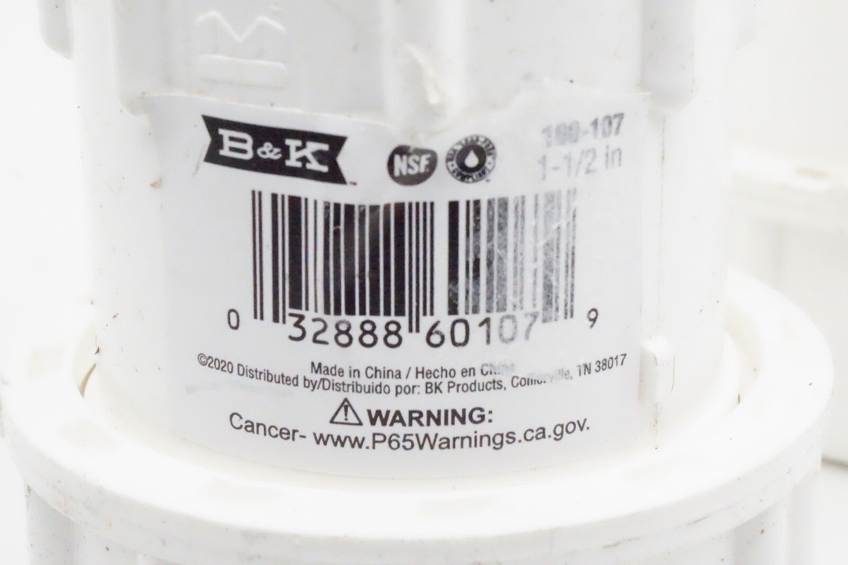 2 Pack PVC Plastic Compression Coupling No 511-43-112-112B