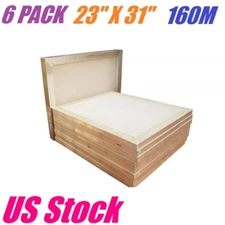 6 PACK 23"x 31" Aluminum Frame Silk Screen Printing Screens 160 Mesh Count White