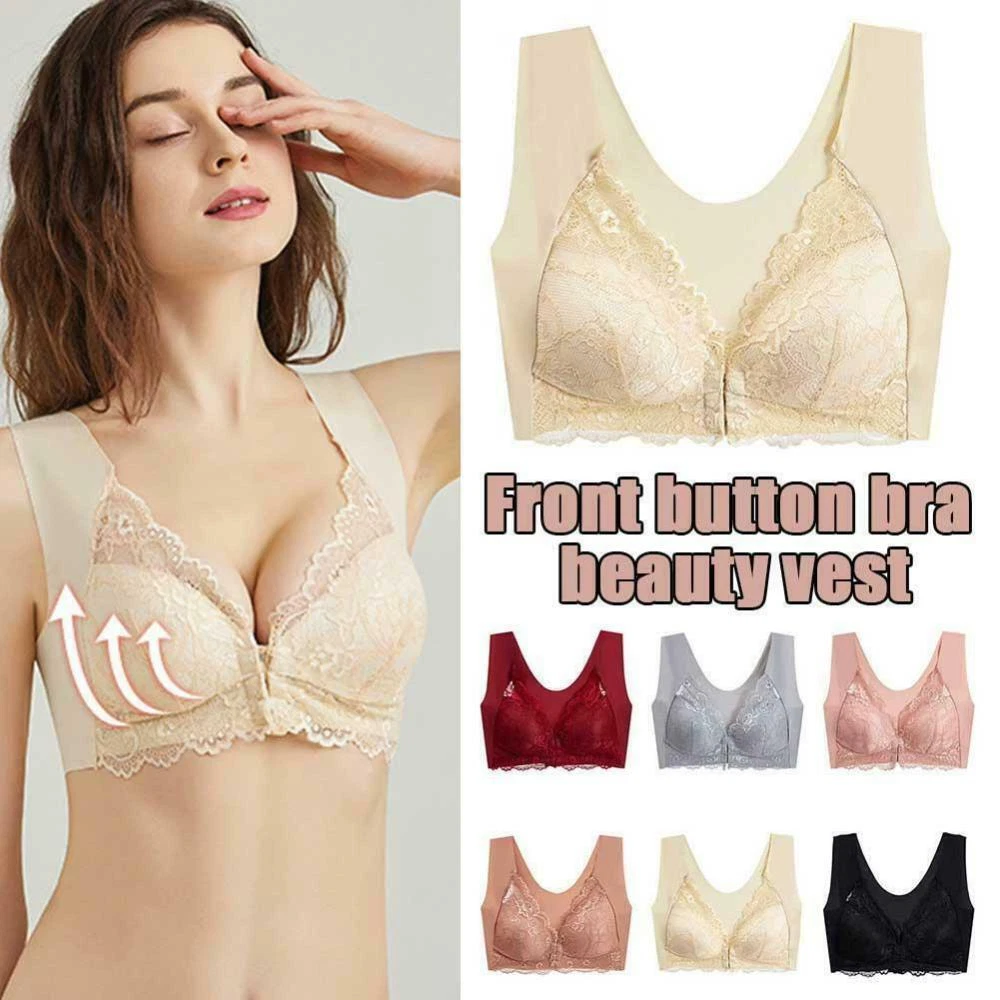 Bras for Women Full Coverage Front Button Shapin Adjustable