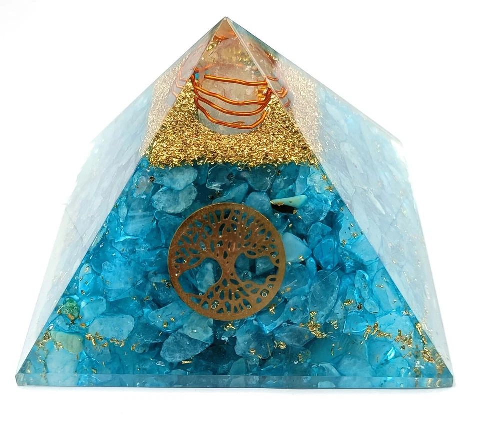 867.10 Ct Thursday Offer Crystal Glass inside Blue Topaz Small Rough Pyramid OPH - Image 2 of 4