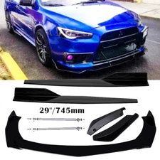 For Mitsubishi Front Bumper Lip Spoiler Splitter Side Skirt Strut Body Kit Polyu