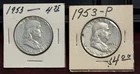 1953-P Franklin Half Dollars Lot of 2pc