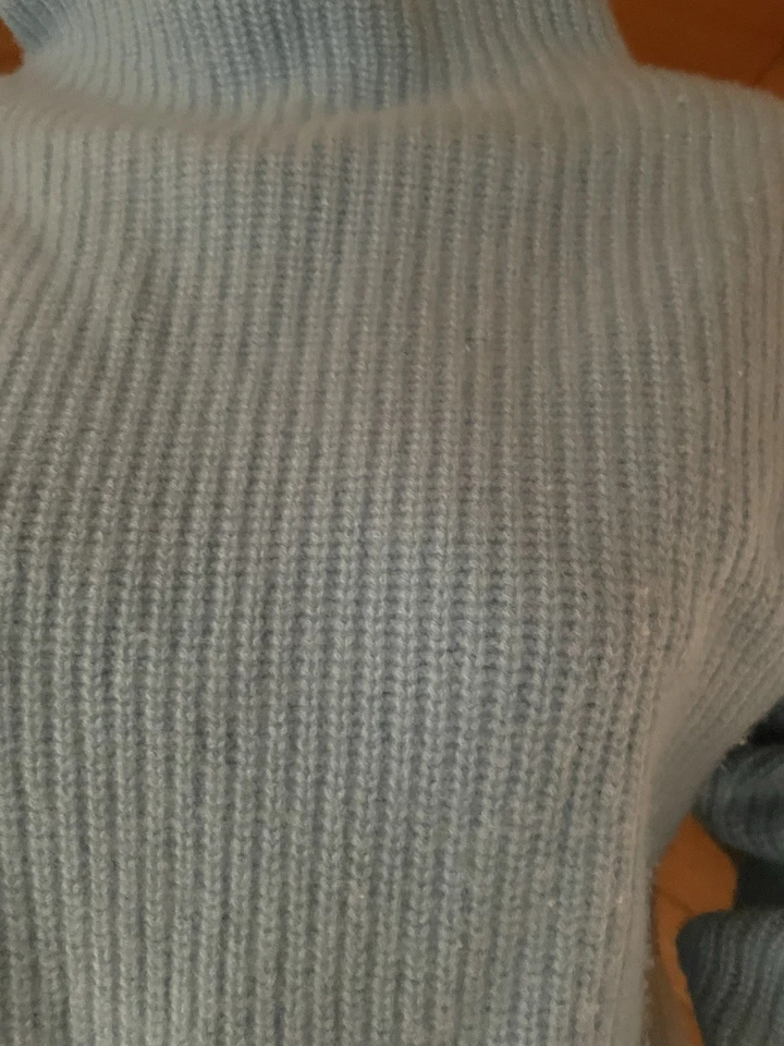 J. Suéter azul cuello embudo cachemir acanalado talla pequeña Crew para mujer Foto 4 de 4