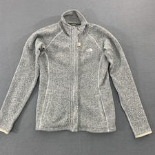 The North Face Fleece Jacket Womens Medium Gray Full Zip Knit Lined Pockets