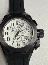 Swiss Legend 10542-BB-02 Trimix Diver Black White Chronograph Watch NEW in Box