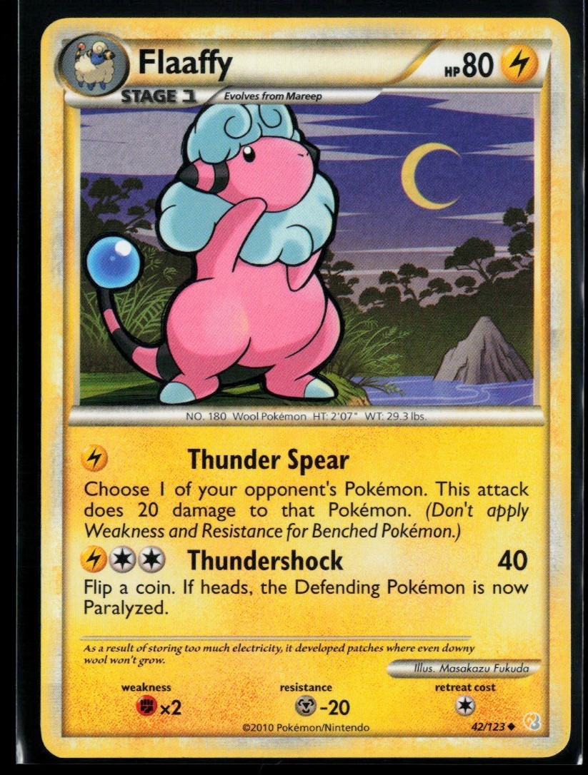 2010 HeartGold & SoulSilver Flaaffy #42 Non Holo Pokemon Card