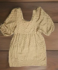 Rylee and Cru Girl's Goldenrod Gretta Baby Doll Dress Size 12/14 NWT Vacation 
