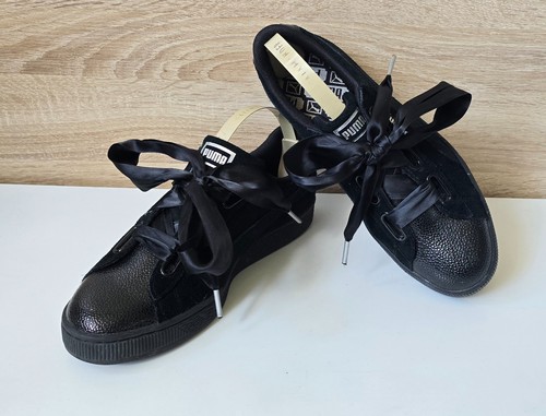 Zapatillas de cuero PUMA Woman Suede Heart Bubble negras talla 6,5 = 40 - Imagen 3 de 9