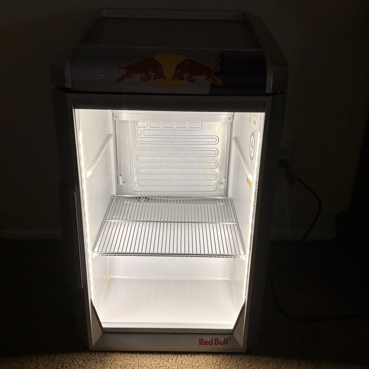 Red Bull Countertop Mini Fridge Cooler Commercial Glass Door LED