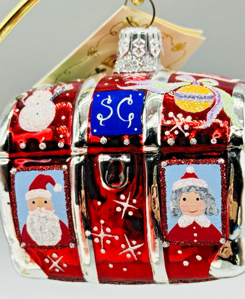 Patricia Breen Santa Mrs Claus Travel Trunk Treasure Chest Ornament Christmas - Image 2 of 4