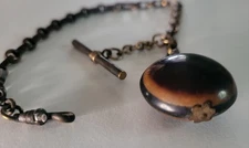 Antique Victorian Pocket Watch Chain with Chestnut Fob