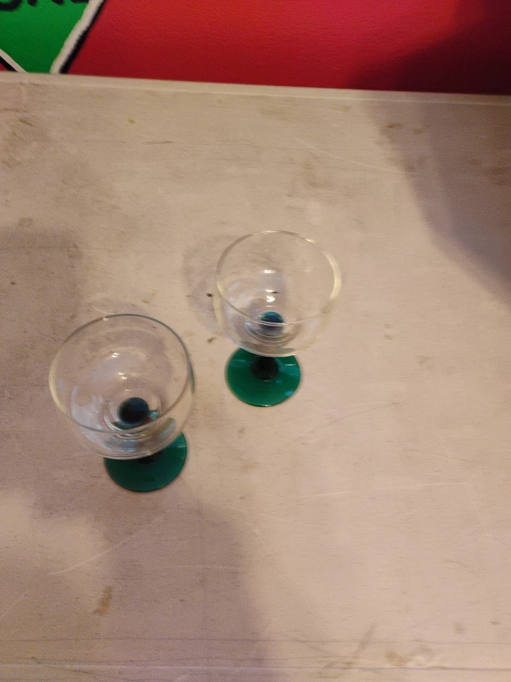 2 Vasos Libbey Cactus 16oz Margarita 6.5" T Vidrio Verde Vástago Saguaro Foto 4 de 4