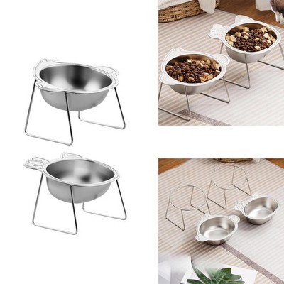 Elevated Pet Feeder Raised Cat Bowl Multifunctional 15° Tilted Anti Slip Easy