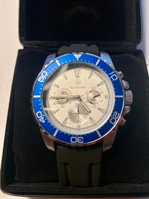 Montre Homme Mercedes-Benz Quartz Chrono - Cadran Noir Rectangle - Occasion Avec Boîte
