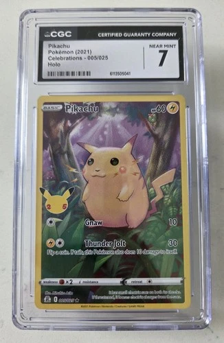 Pikachu 005/025 Celebrations Illustration Holo GRADED CGC 7 NM Slab