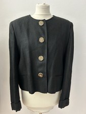 Steinbock Trachtenblazer Blazer Dirndljacke 40 schwarz kurz 100% Leinen Tracht