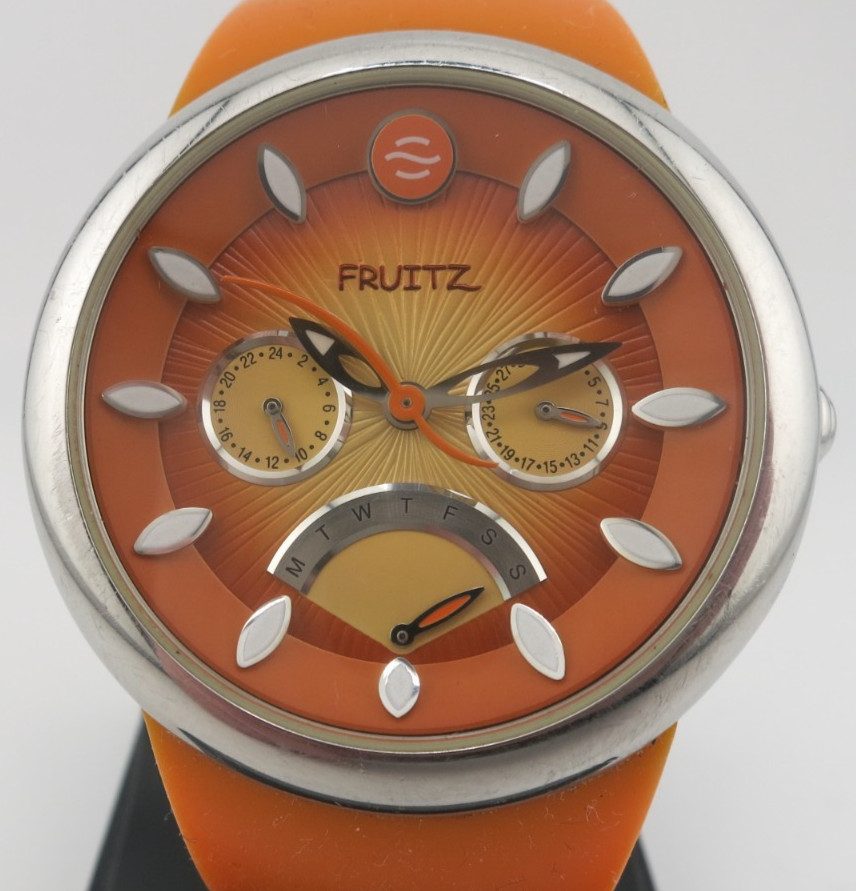 Philip Stein Fruitz Multi-Dial Orange Silver-Tone… - image 1