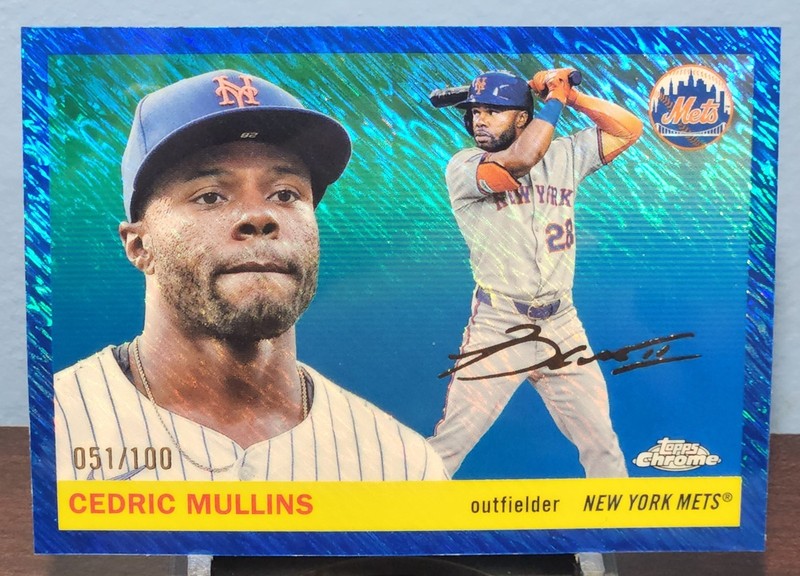 2025 Topps Chrome Platinum CEDRIC MULLINS #21 Blue Shimmer Refractor /100 Mets