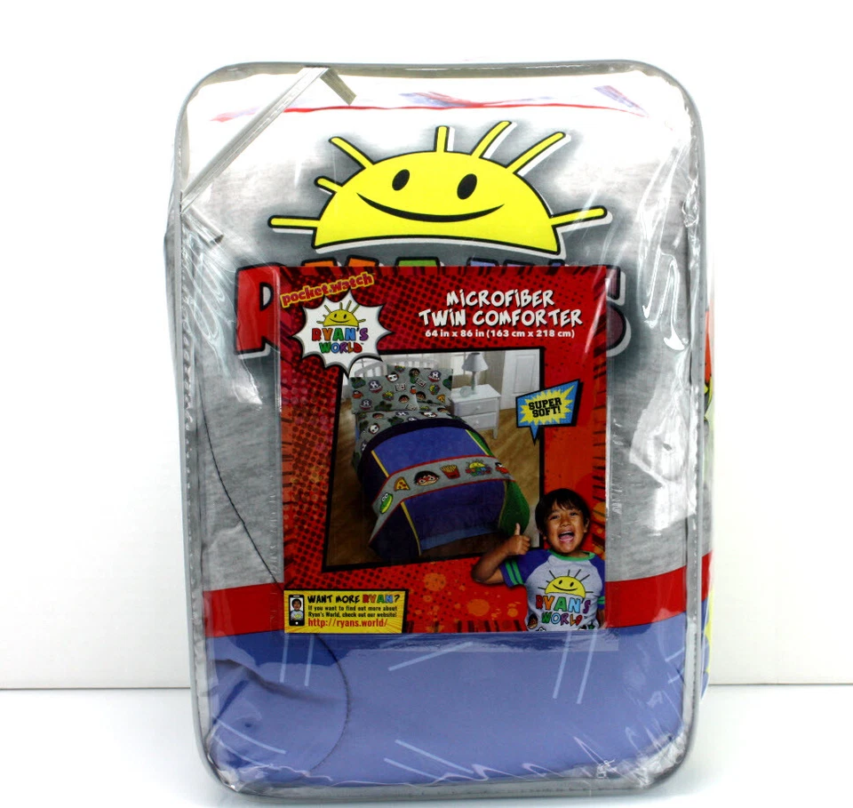 6 Pieces - RYAN'S WORLD Comforter + Sheet Set + Blanket + Red TITAN Plush - TWIN - Image 4 of 4