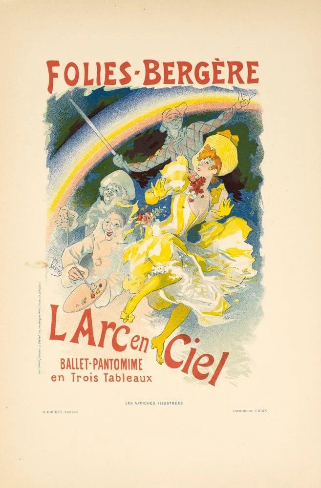 Poster Vintage 'Folies Bergère - Vive La Folie' - Format 60x90 Cm, Haute Qualité, Neuf