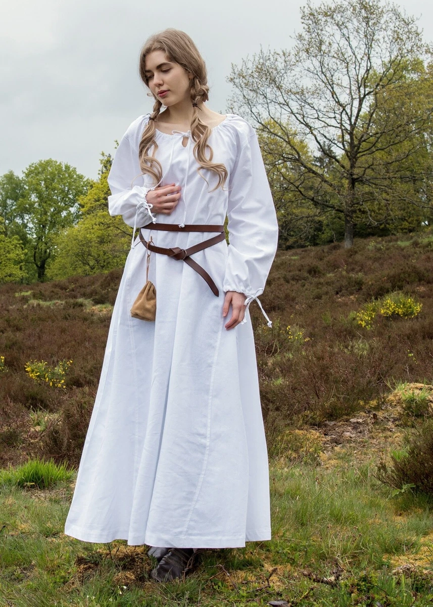 Battle Merchant Edad Media Vestido Ana Blanco Vikingo Ropa Mujer Larp