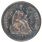 1870 Seated Liberty Silver Half Dime ~ Au Details