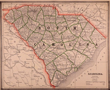 1893 Map  SOUTH CAROLINA  Authentic Atlas Map  11x13 Free S H- 036