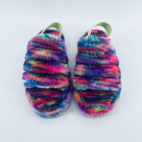 Sandali pantofole UGG Fluff Yeah Pixelate slide pelliccia sintetica taglia US 6 EU 38 1129072K - Foto 3 di 10