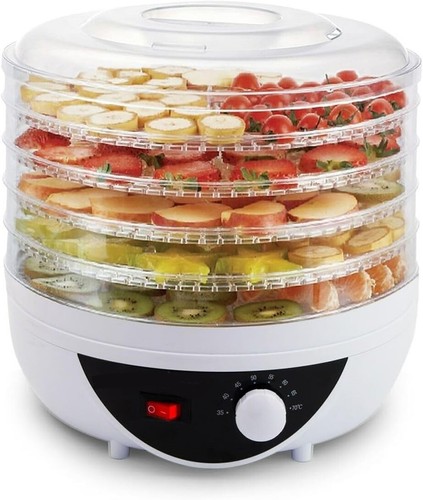 ACROSSPART Essiccatore Alimentare 5 Vassoi – Disidratatore Frutta A Basso Rumore, Timer 48h E Temperatura Regolabile 35-70°C