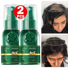 2x Hair Growth Serum Spray Hair Regrowth Ginger Essence Oil Anti Loss Treatment