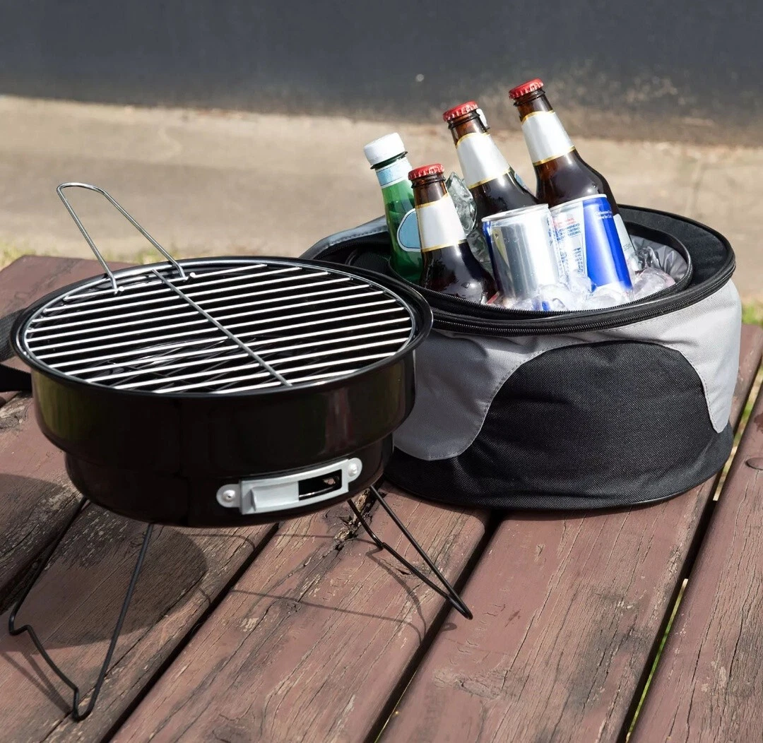 BBQ Portable Grill 4 L Capacity Cooler Charcoal Grill All in One