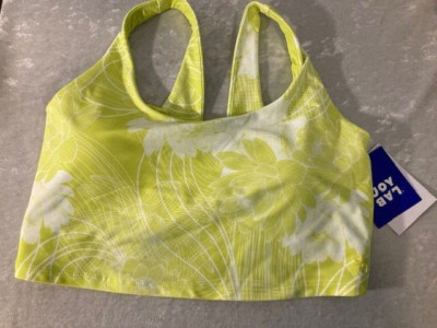 JoyLab Women Athletic Sports Bra Size LARGE Floral Green Removable Pads NEW