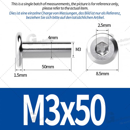 Sleeve Nuts M2-M4 Flat Head Hexagon Socket Furniture Cap Stainless Steel A2 304 - Picture 37 of 62