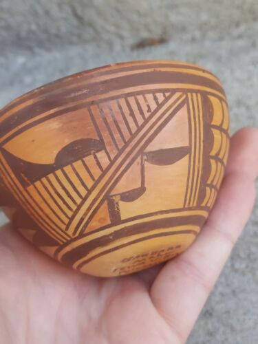 Barbara Maha Hopi ciotola ceramica Tewa Village Polaeen fatta a mano nativi americani - Foto 3 di 4
